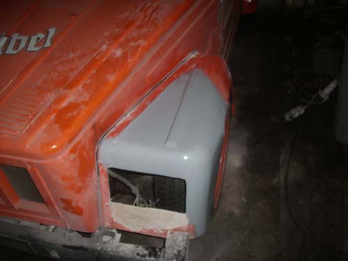 VW Kübel Kotflügel verschliffen VW Kübel Kotflügel verschliffen
