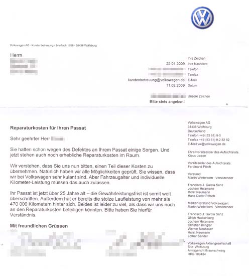 Absage Von Vw Fusselblog Der Schrauberblog Von Kle