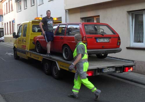 Hoch auf dem gelben Wagen